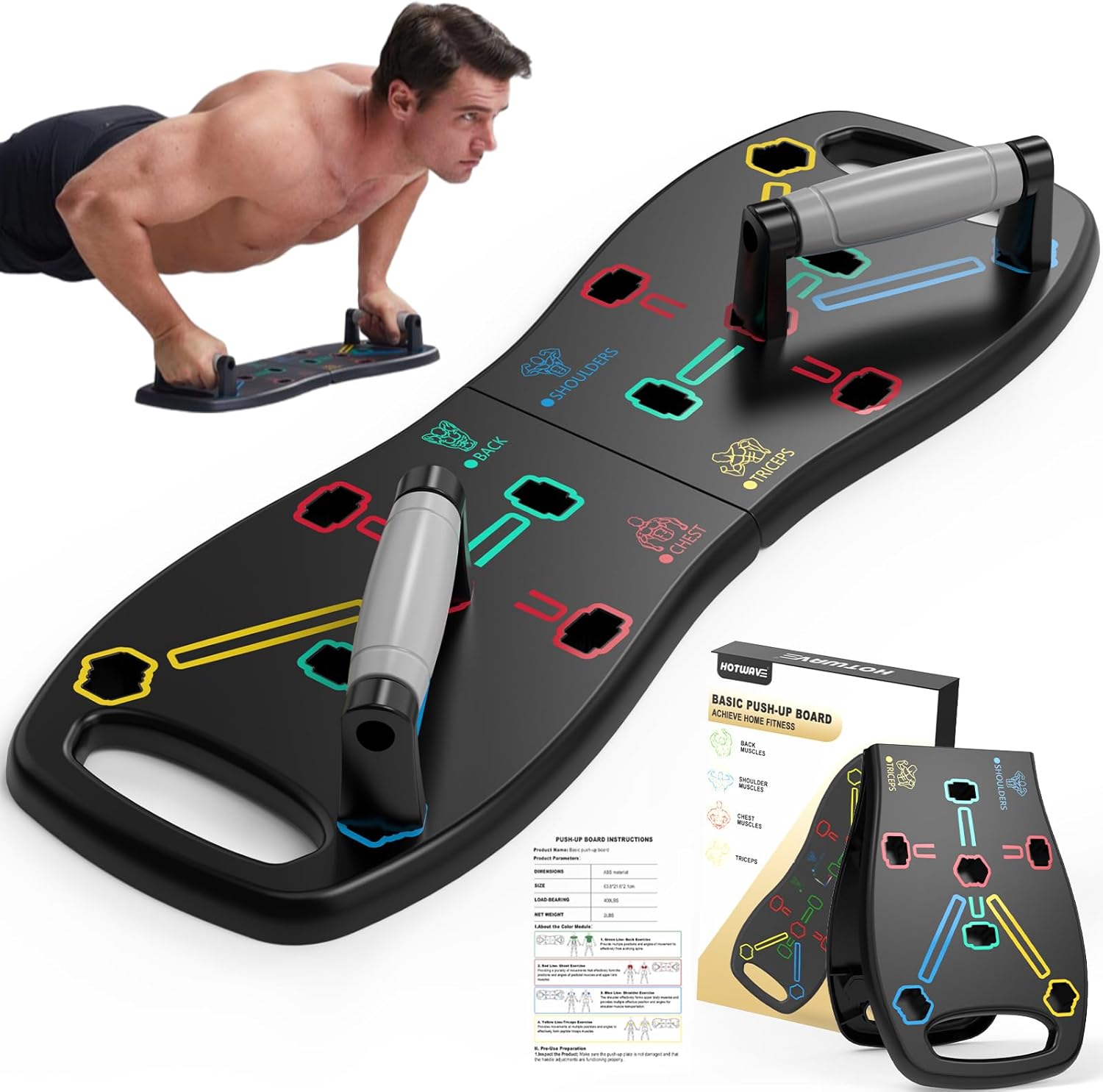 Portable and  Foldable Pushup Board,