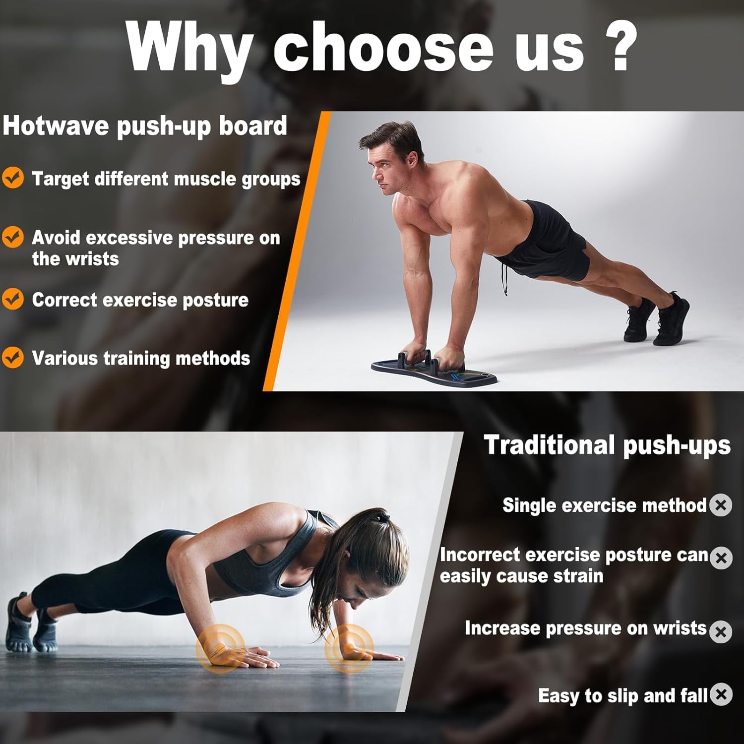 Portable and  Foldable Pushup Board,